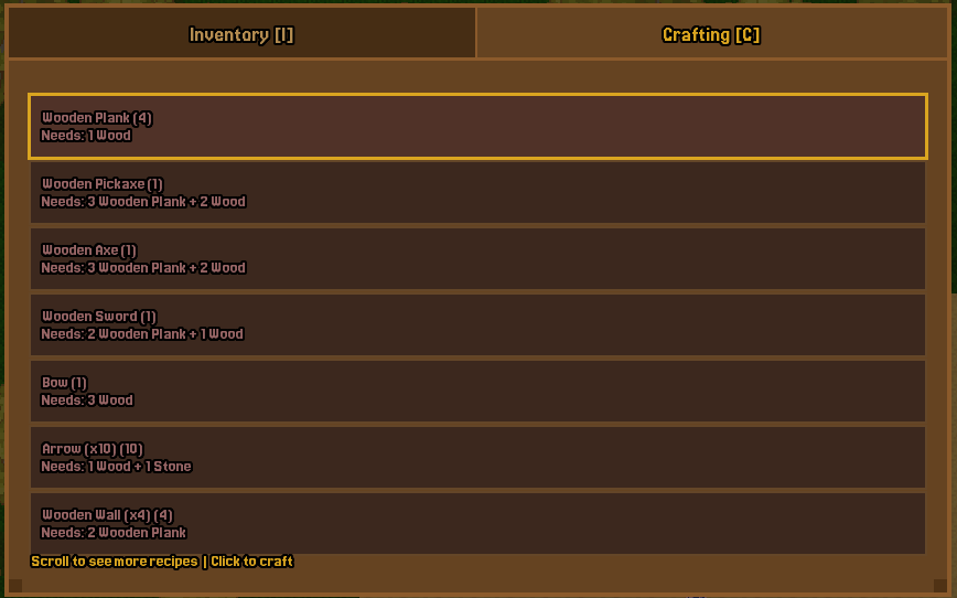 Crafting Menu