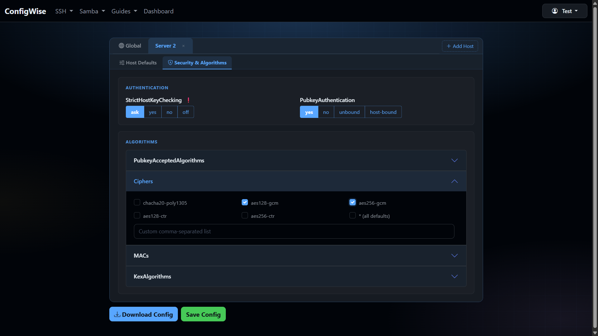 Configuration Forms